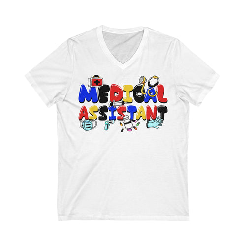 Animated Medical Assistant Short Sleeve V-Neck Tee