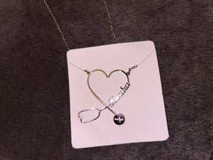 Custom Heart Stethoscope Necklace