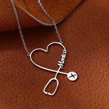 Load image into Gallery viewer, Custom Heart Stethoscope Necklace