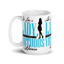 Load image into Gallery viewer, Blue lettering Act Like Lady, TLAVW Mug (Print all over)