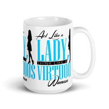 Load image into Gallery viewer, Blue lettering Act Like Lady, TLAVW Mug (Print all over)