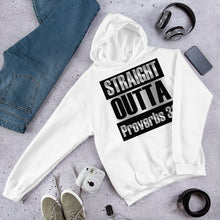 Load image into Gallery viewer, White &quot;Straight Outta Proverbs 31&quot; Hoodie