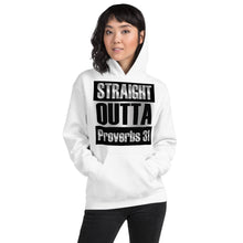 Load image into Gallery viewer, White &quot;Straight Outta Proverbs 31&quot; Hoodie