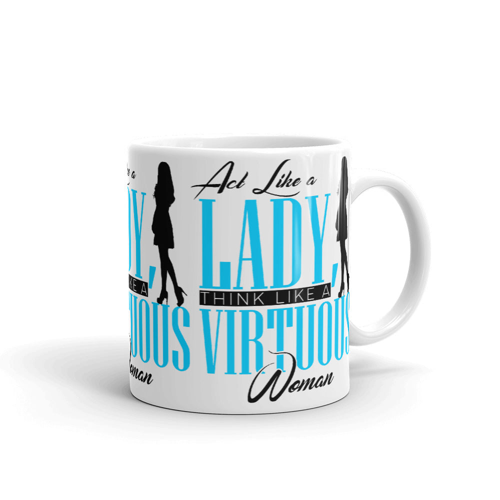 Blue lettering Act Like Lady, TLAVW Mug (Print all over)