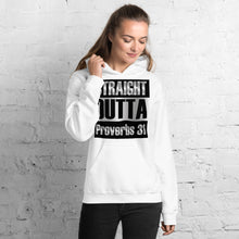 Load image into Gallery viewer, White &quot;Straight Outta Proverbs 31&quot; Hoodie